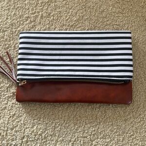 Brand new Black and white clutch